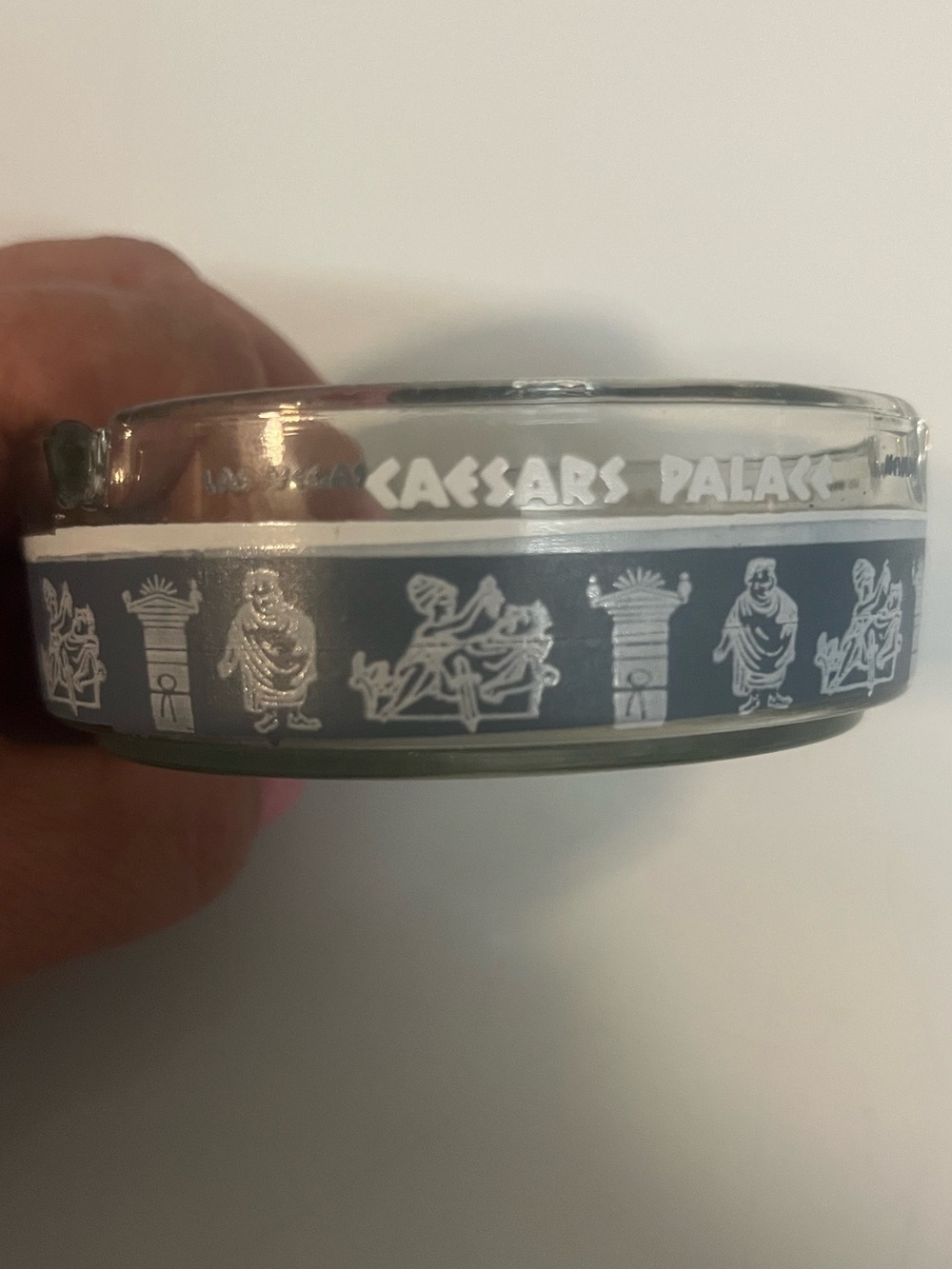 Vintage Caesars Palace Las Vegas Glass Ashtray Gray Smoked Casino Collectible